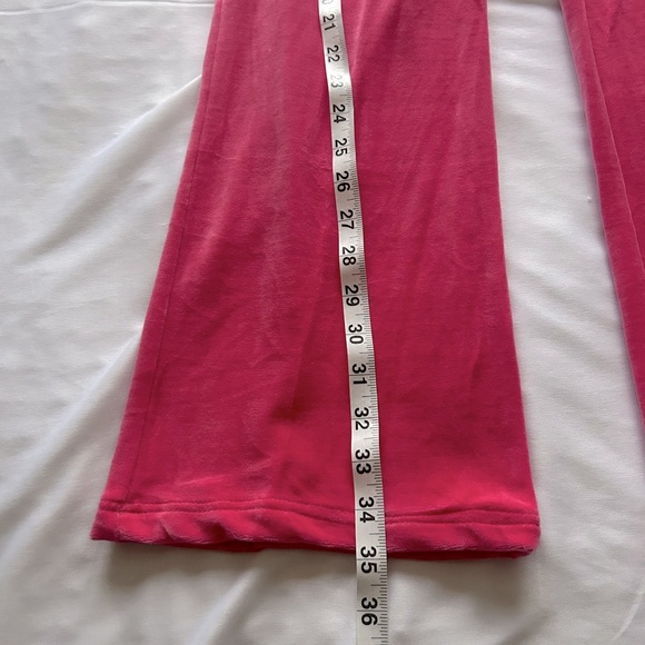 NEW Juicy Couture Tracksuit Pink Velour Velvet 2 PC Set Pants Women’s, Size L - Picture 9 of 16